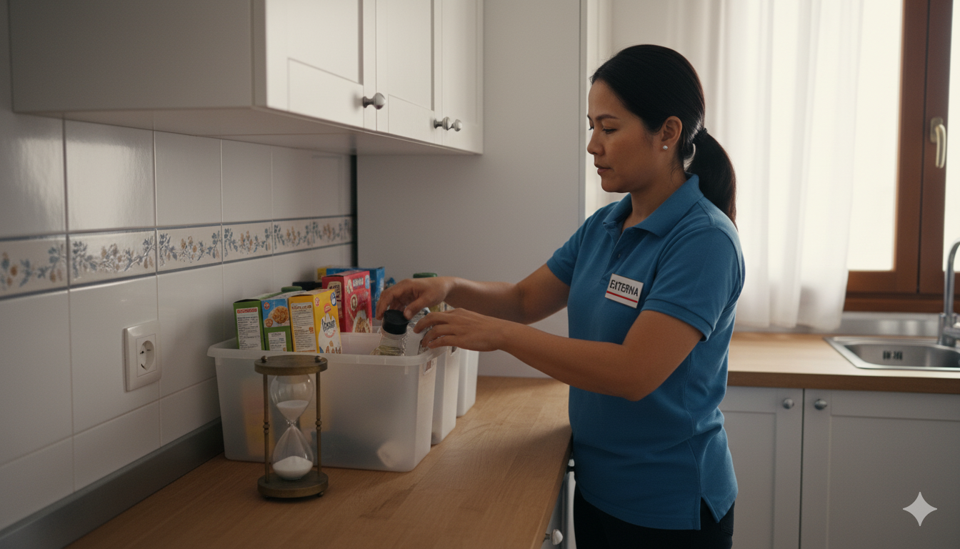 Empleada externa filipina para jornada completa, media jornada u horas